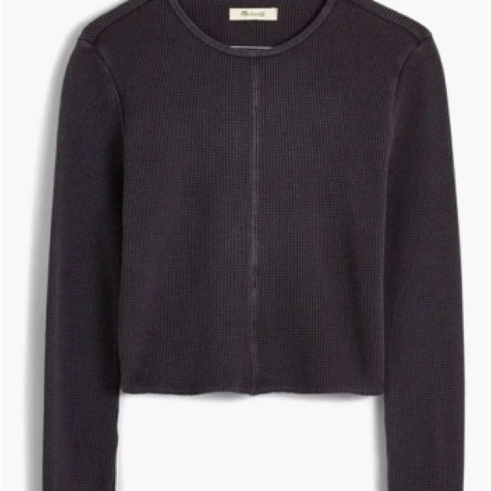 Madewell Crewneck Crop Waffle Knit T-Shirt,